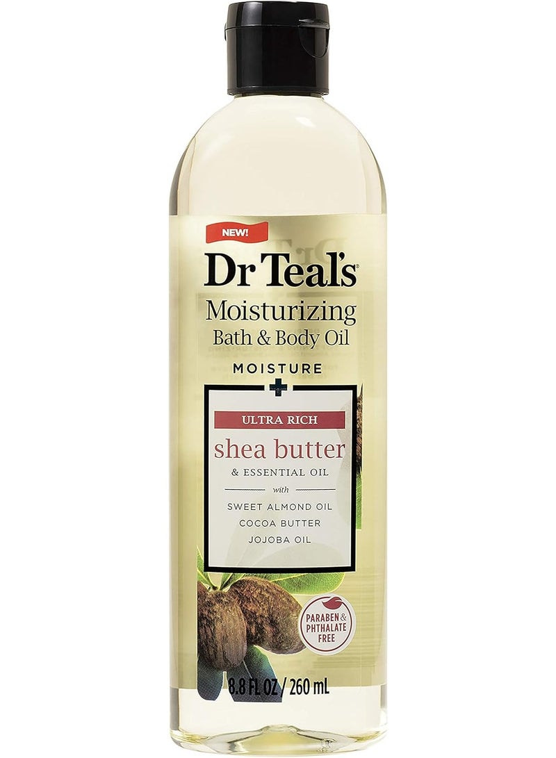 Dr Teal's Bath & Body Oil Moisture Ultra Rich Shea Butter & Essential Oil 260ML - Image 1
